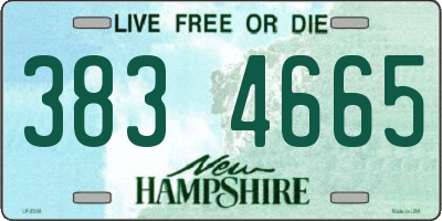 NH license plate 3834665