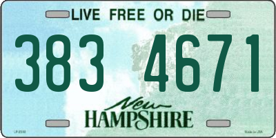 NH license plate 3834671