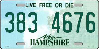 NH license plate 3834676
