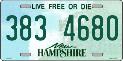 NH license plate 3834680
