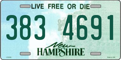 NH license plate 3834691