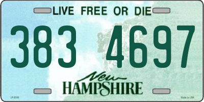 NH license plate 3834697