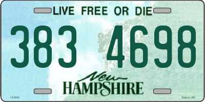 NH license plate 3834698