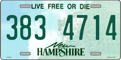 NH license plate 3834714