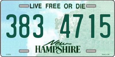 NH license plate 3834715