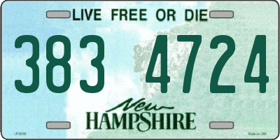 NH license plate 3834724