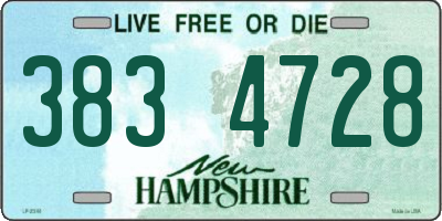 NH license plate 3834728