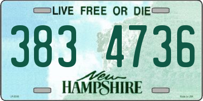 NH license plate 3834736