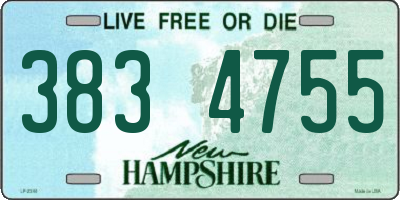 NH license plate 3834755