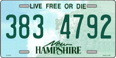 NH license plate 3834792