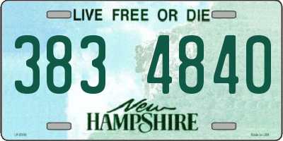 NH license plate 3834840