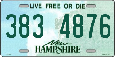 NH license plate 3834876