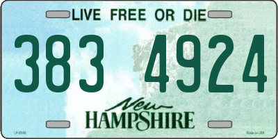 NH license plate 3834924