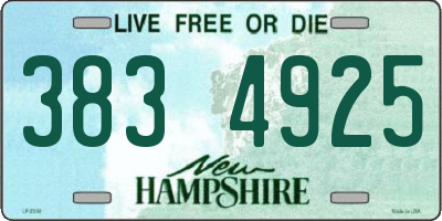 NH license plate 3834925