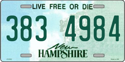 NH license plate 3834984
