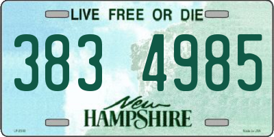 NH license plate 3834985