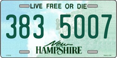 NH license plate 3835007