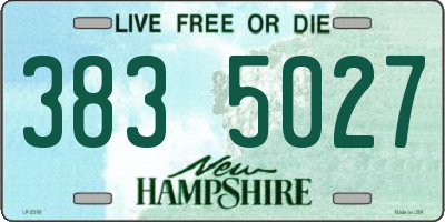 NH license plate 3835027