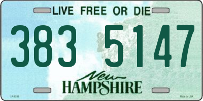NH license plate 3835147