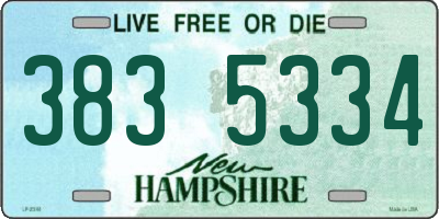 NH license plate 3835334