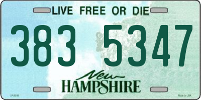 NH license plate 3835347