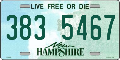 NH license plate 3835467