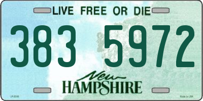 NH license plate 3835972