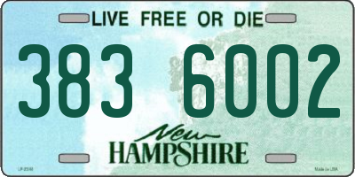 NH license plate 3836002