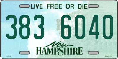 NH license plate 3836040