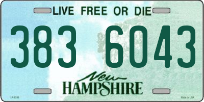 NH license plate 3836043