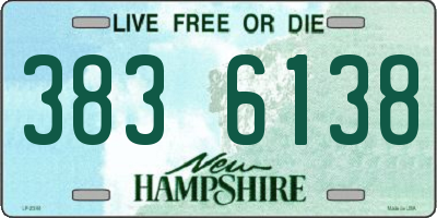 NH license plate 3836138