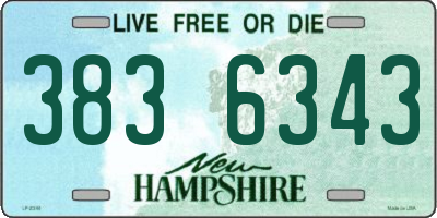 NH license plate 3836343