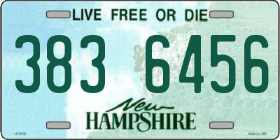 NH license plate 3836456