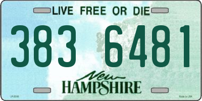 NH license plate 3836481