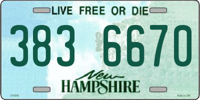 NH license plate 3836670