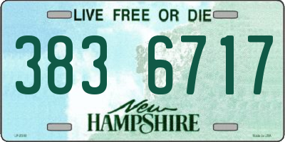 NH license plate 3836717