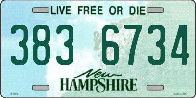 NH license plate 3836734