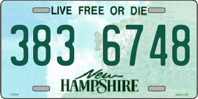 NH license plate 3836748