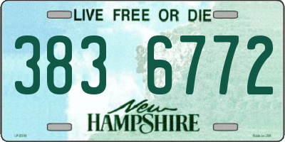 NH license plate 3836772