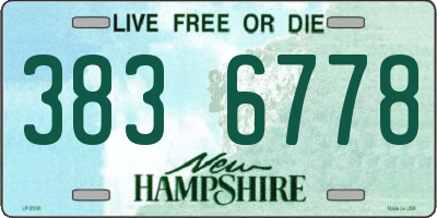 NH license plate 3836778