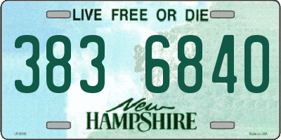 NH license plate 3836840