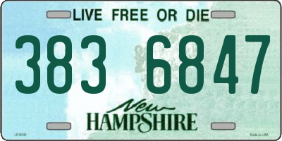 NH license plate 3836847