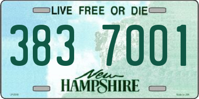 NH license plate 3837001