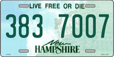 NH license plate 3837007