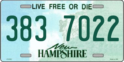 NH license plate 3837022
