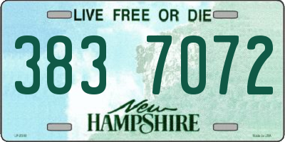 NH license plate 3837072