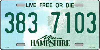 NH license plate 3837103