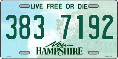 NH license plate 3837192