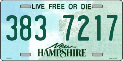 NH license plate 3837217