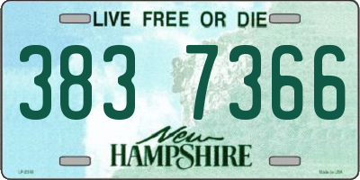 NH license plate 3837366